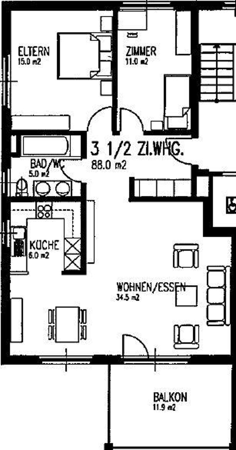 3.5 Zimmerwohnung in Hettlingen (9)