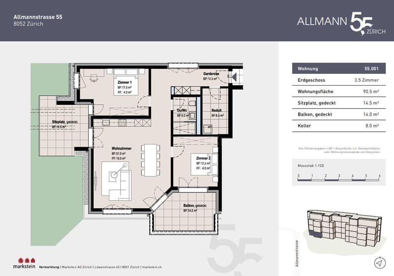 Urbanes Wohnen an attraktiver Lage - 3.5-Zimmerwohnung in Zürich (7)