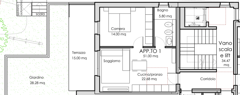 Modern 2.5 room apartment with private garden in Vacallo (7)