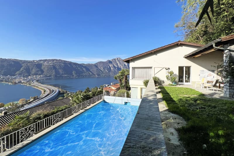 GRANDE VILLA 6.5 AVEC VUE IMPRENABLE SUR LE LAC ET PISCINE À BISSONE (10)