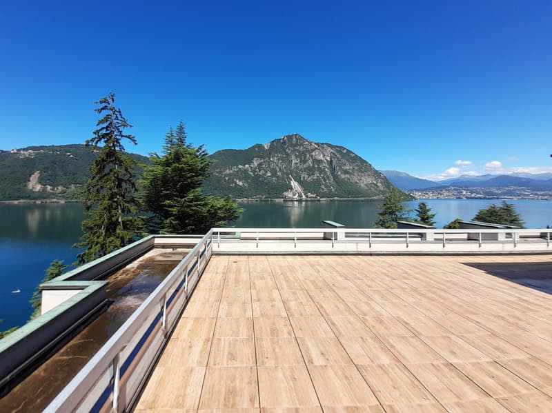 Zu vermieten 2.5-Zimmer-Wohnung mit Garten, Pool und Seeblick in Bissone (6)
