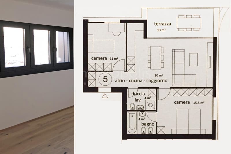 Modern 3.5 room apartment high standing in Lugano Pregassona (10)