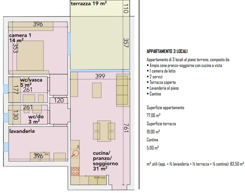 3.5 Rooms in Building with 19 sqm Terrace in Rivera (4)