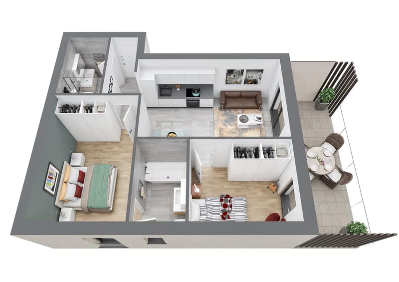 Schönes 3.5-Zimmer-Apartment im letzten Stock mit Dachterrasse in Vacallo (4)
