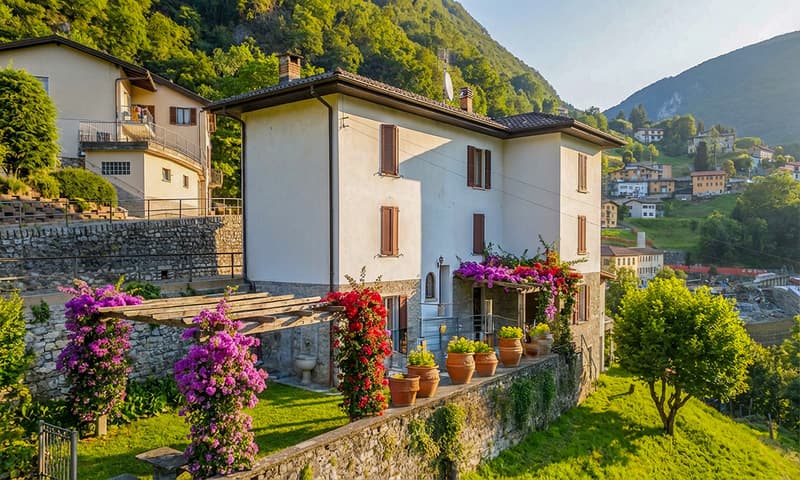 Geschäft - Haus mit 5,5 Zimmern in Panoramalage in Arogno (1)