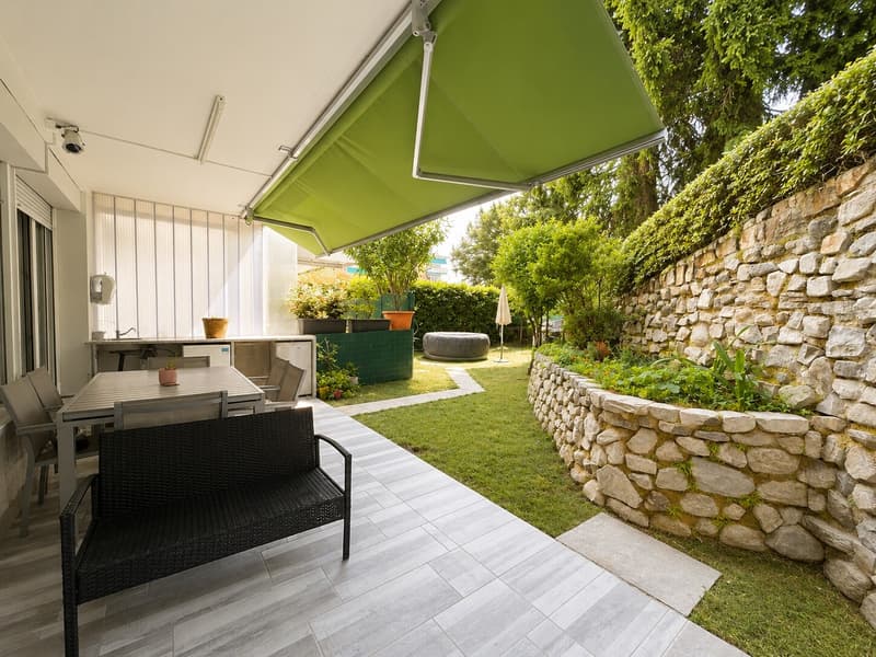 GRANDE 3.5 LOCALI CON AMPIO GIARDINO PRIVATO A LUGANO BESSO (2)