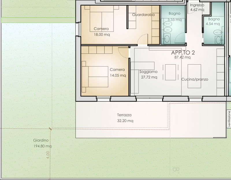 MODERNO 3.5 LOCALI CON GIARDINO PRIVATO A VACALLO (7)
