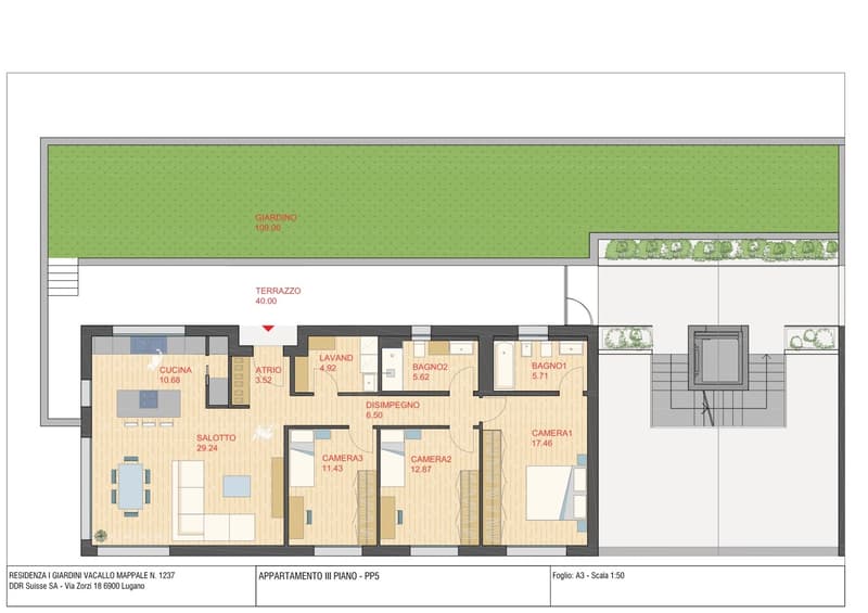 NUOVO ATTICO 4.5 LOCALI CON GIARDINO E TERRAZZA A VACALLO (8)