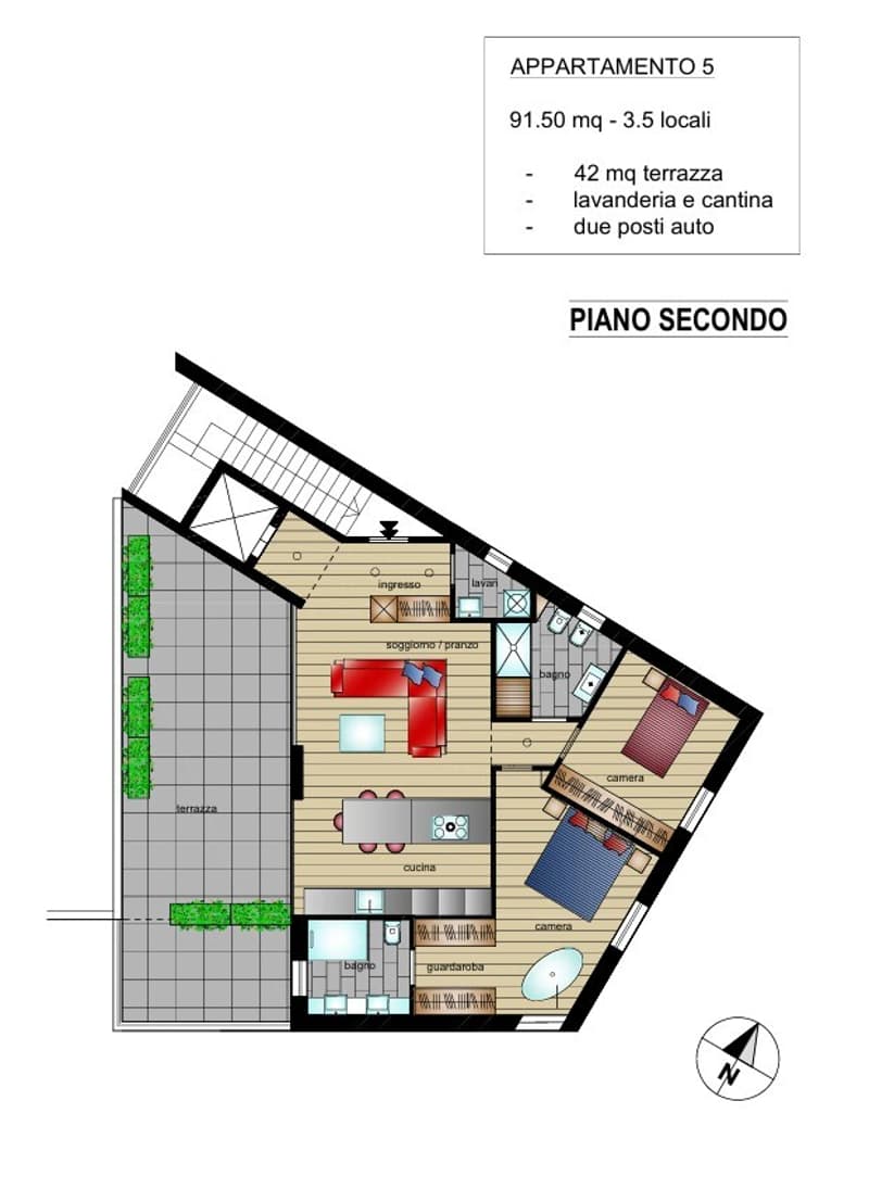 LUMINOSO ATTICO 3.5 LOCALI NEL VERDE CON TERRAZZA A LUMINO (11)