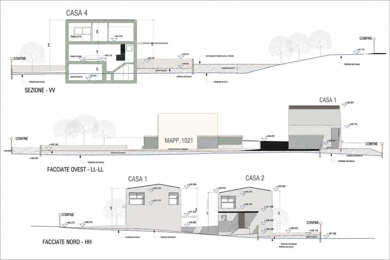 TERRENO CON LICENZA APPROVATA PER 4 VILLE A PONTE CAPRIASCA (7)