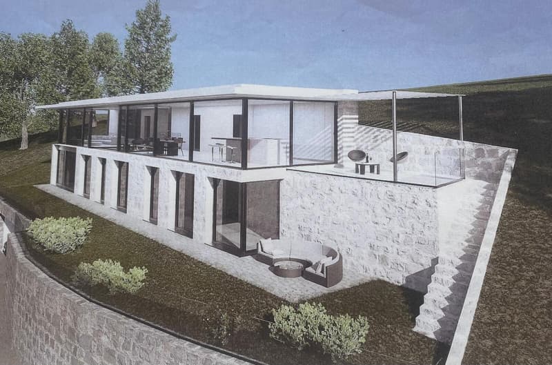 TERRENO CON VISTA LAGO E PROGETTO PER UNA VILLA A NEGGIO (1)