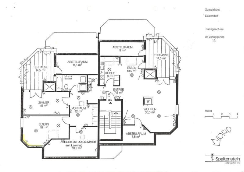 Charmante 110 m2 grosse Dachwhg. und zusätzlichem Studio-/Atelierzimmer, 2 Terrassen, Abstellräume (12)