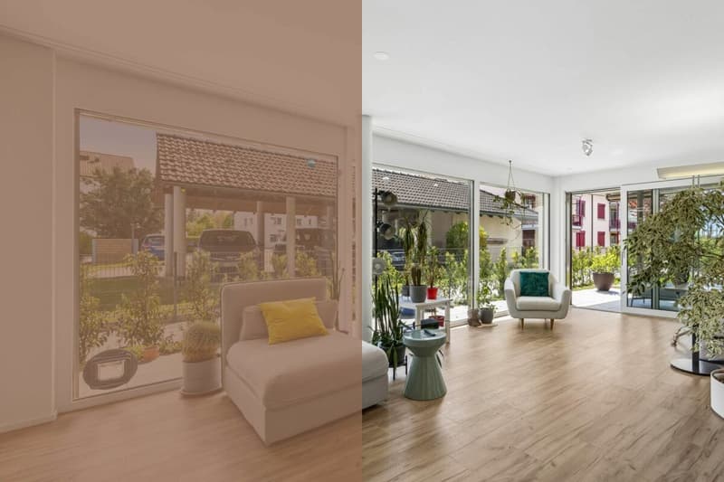 Heller Wohnraum mit Gartenzugang