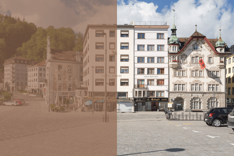 Aussenansicht, Haupstrasse 80, 8840 Einsiedeln (Haus Rot Hut)