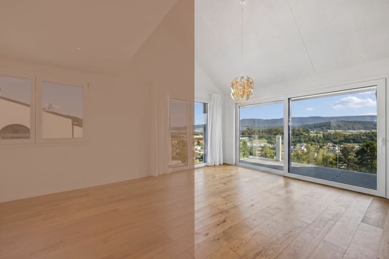 Offenes Wohnzimmer mit Weitblick ins Limmattal