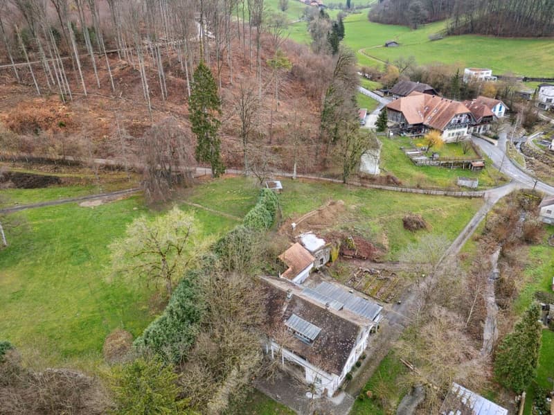 Drohnenaufnahme des gesamten Baulandes