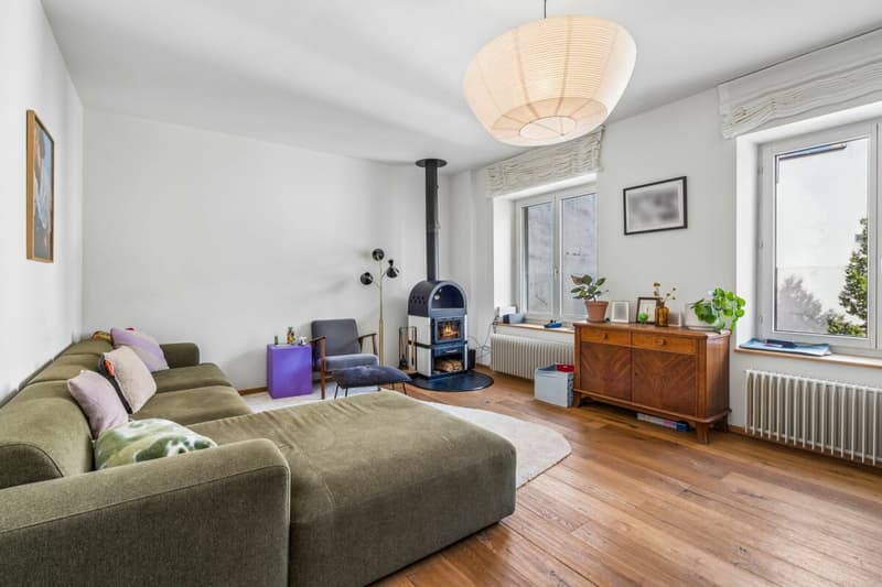 Wohnzimmer mit Cheminée