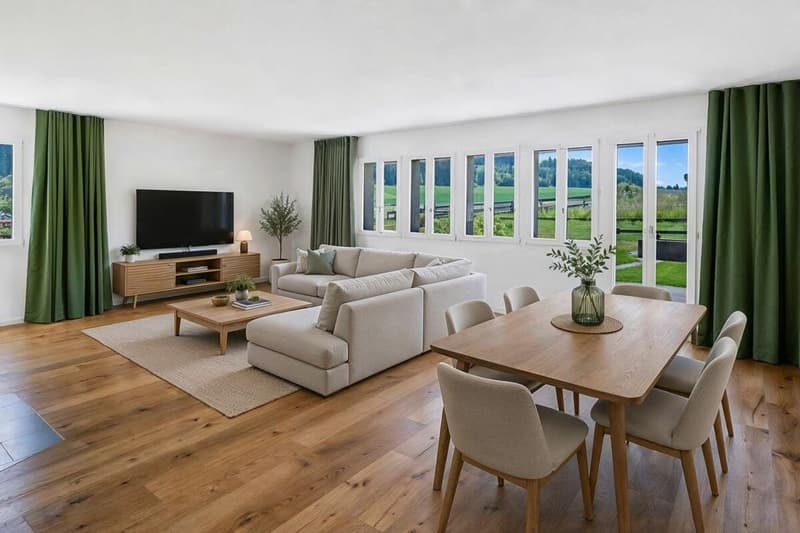 Appartement de jardin spacieux 5,5 pièces avec une vue magnifique sur le verdure (1)