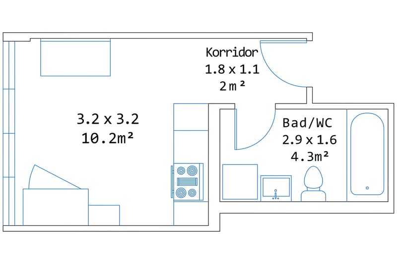 stunning 1,5 Raum Serviced Apartment in der Stadt Zürich (10)