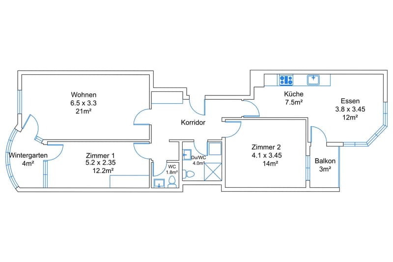 Neu renovierte große 3.5 Zimmerwohnung -Penthouse mit Anbindung an privatem großen Park (20)
