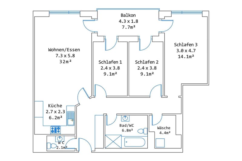 Helle wunderschöne neu renovierte 4.5-Zimmer-Wohnung an zentraler Lage. (42)