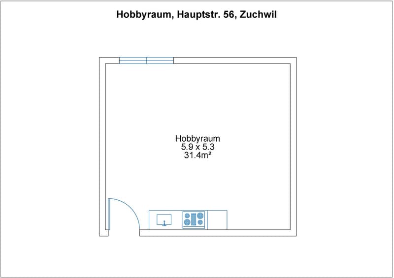 Renovierter Hobbyraum mit Küche und Nasszelle in Zuchwil (19)