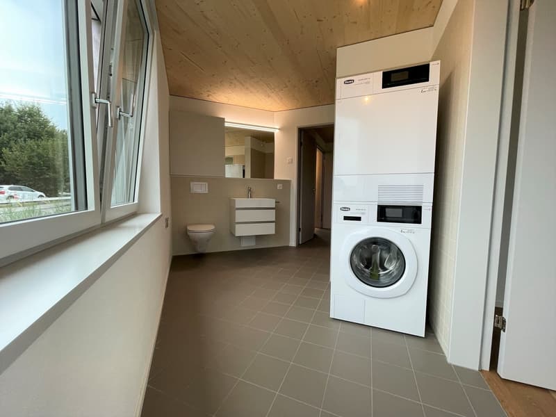 Badezimmer mit Waschturm