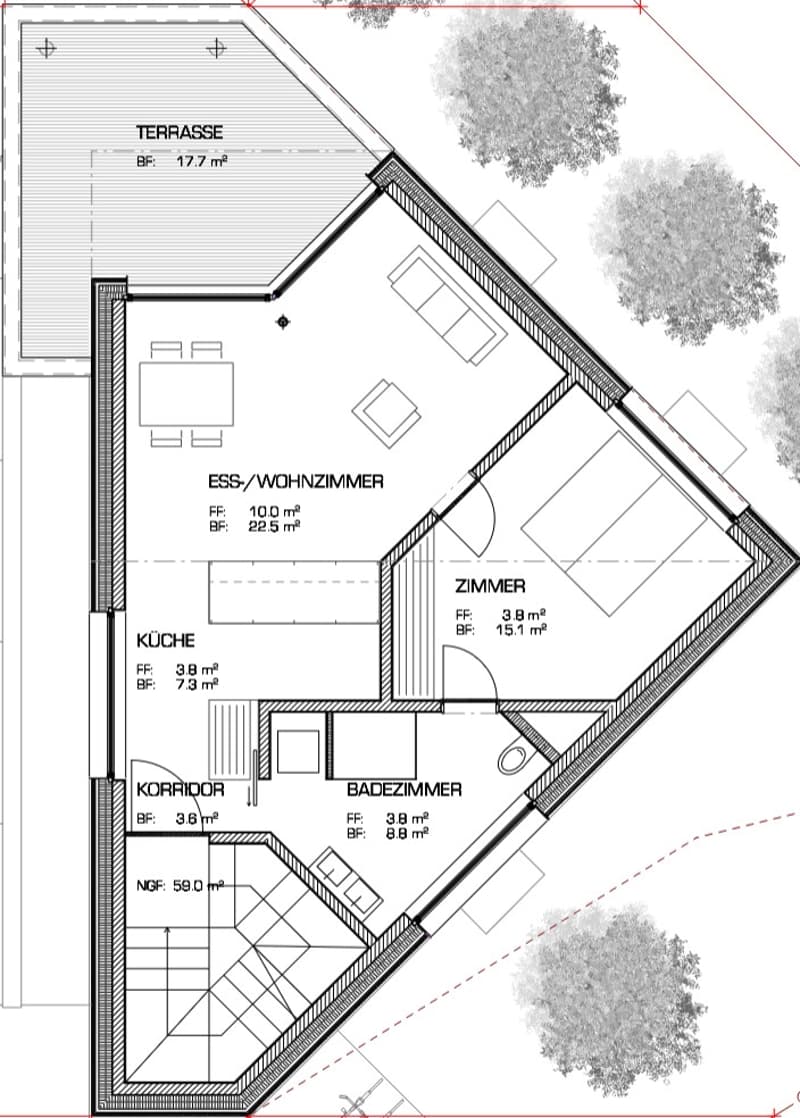 Plus d'espace pour vivre – appartement de charpente stylé avec balcon près de la Suhre (7)