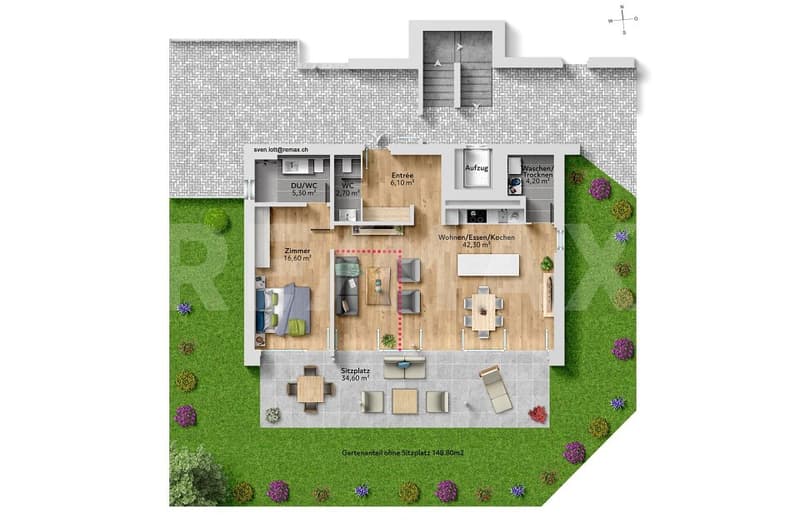 Appartement de jardin 2 ½ pièces, lumineux, moderne et avec grand espace de séjour (12)