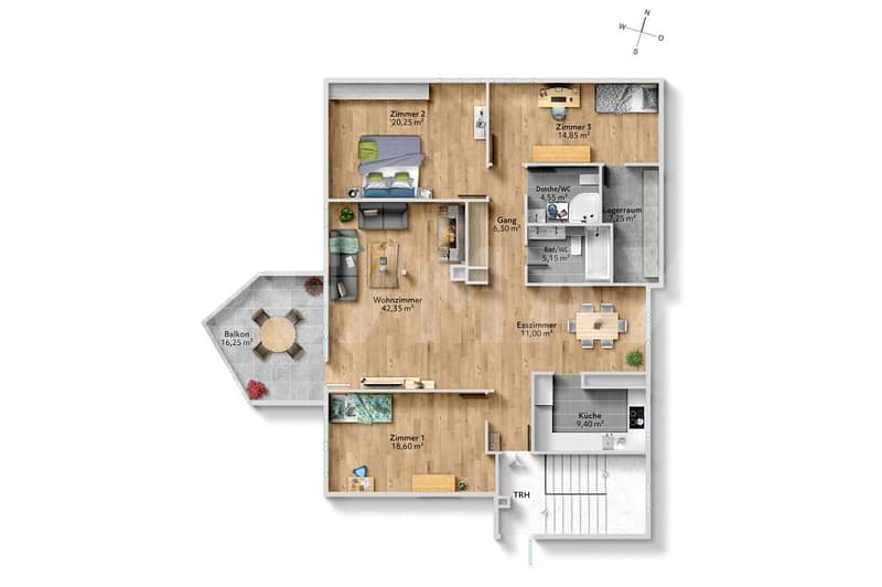 Grosszügige 4½-Zimmer Dachwohnung Licht, Weitsicht und Stil (13)