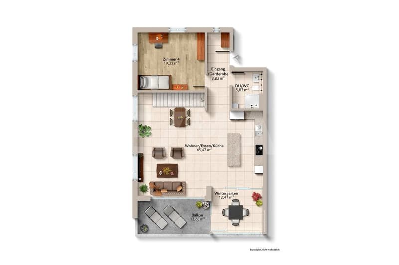 Grosszügiges Wohnen auf zwei Etagen - 180.8 m² Maisonette (2)