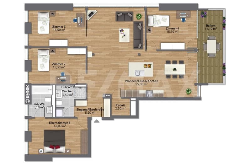 LEBEN IN DER GREENCITY: 5½ -ZIMMER-MINERGIE-WOHNUNG MIT BALKON (12)