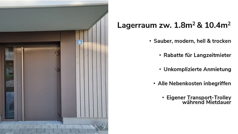Storage room with 1.8m2 and 10.4m2