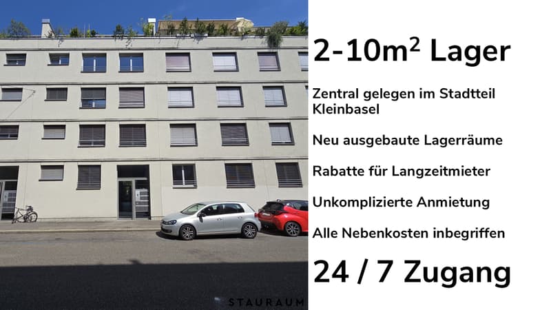 Persönlicher Lagerraum mieten in Kleinbasel. 2m2 - 10m2. (1)