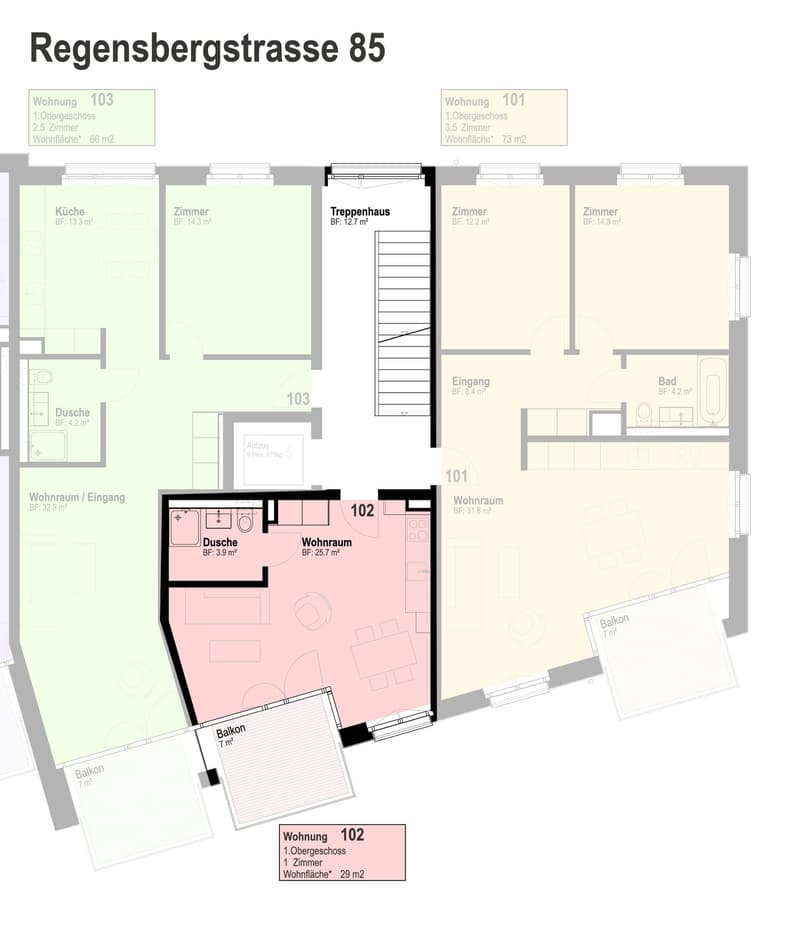 TOPMODERN! Sonnige 1 Zimmerwohnung mit Balkon an zentraler Lage (3)