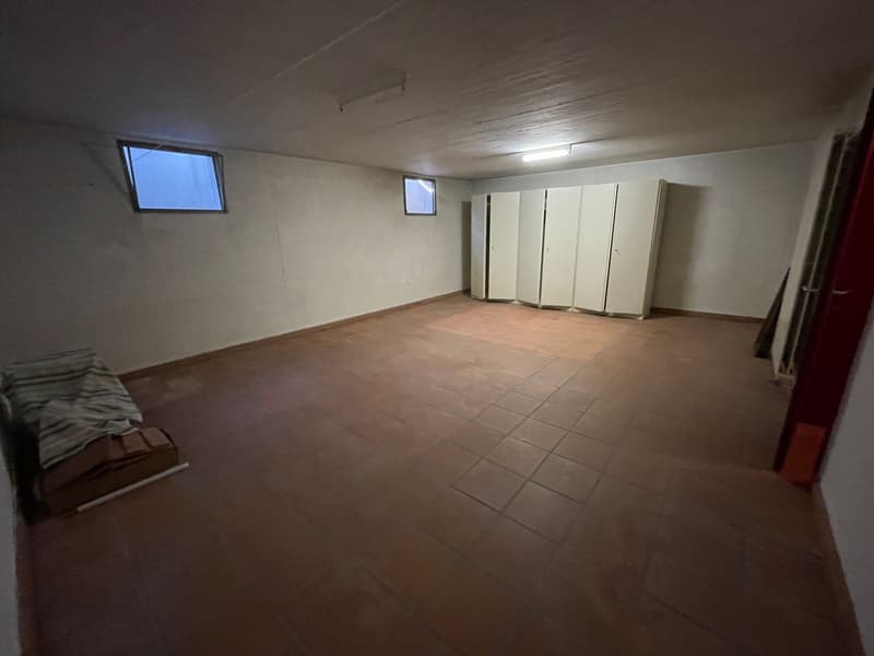 empty room, wooden tiles, white walls, windows, closets, and a bed