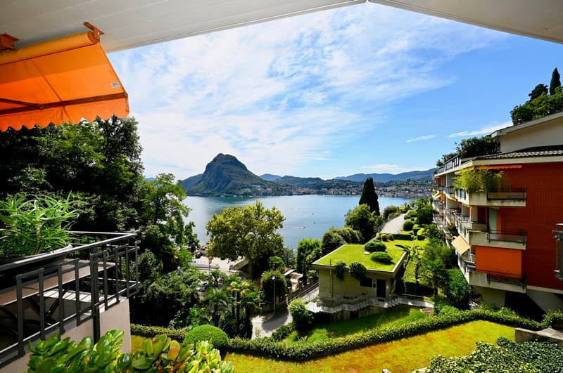 Appartamento con Meravigliosa Vista sul Lago di Lugano e sulla Città (1)