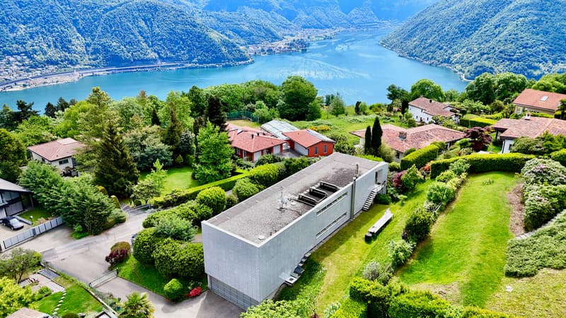 Elegant Modern Villa Surrounded by Greenery with Panoramic View of Lake Lugano (4)