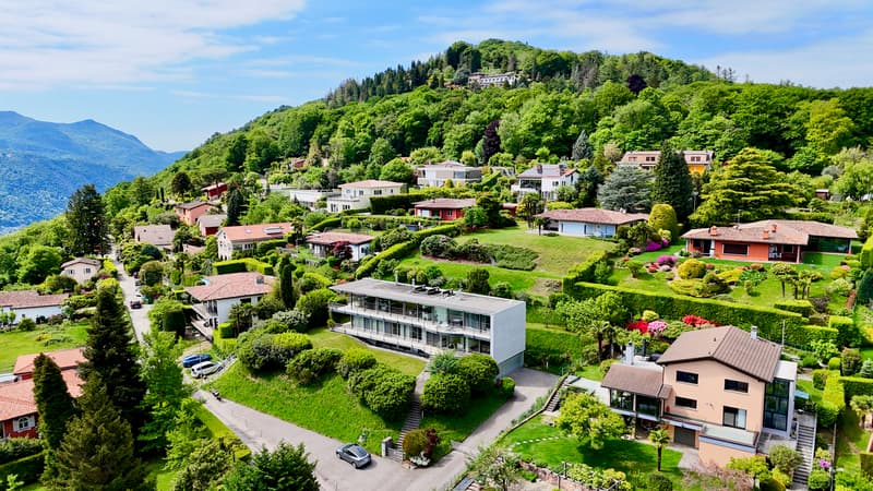Elegant Modern Villa Surrounded by Greenery with Panoramic View of Lake Lugano (1)