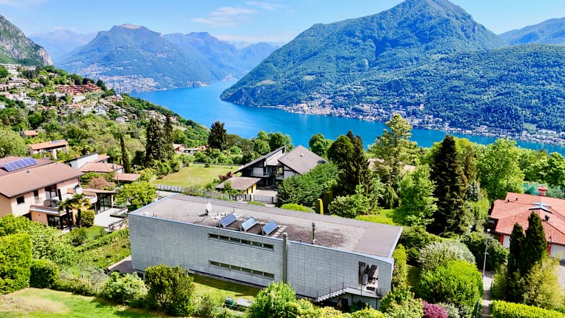 Elegant Modern Villa Surrounded by Greenery with Panoramic View of Lake Lugano (5)