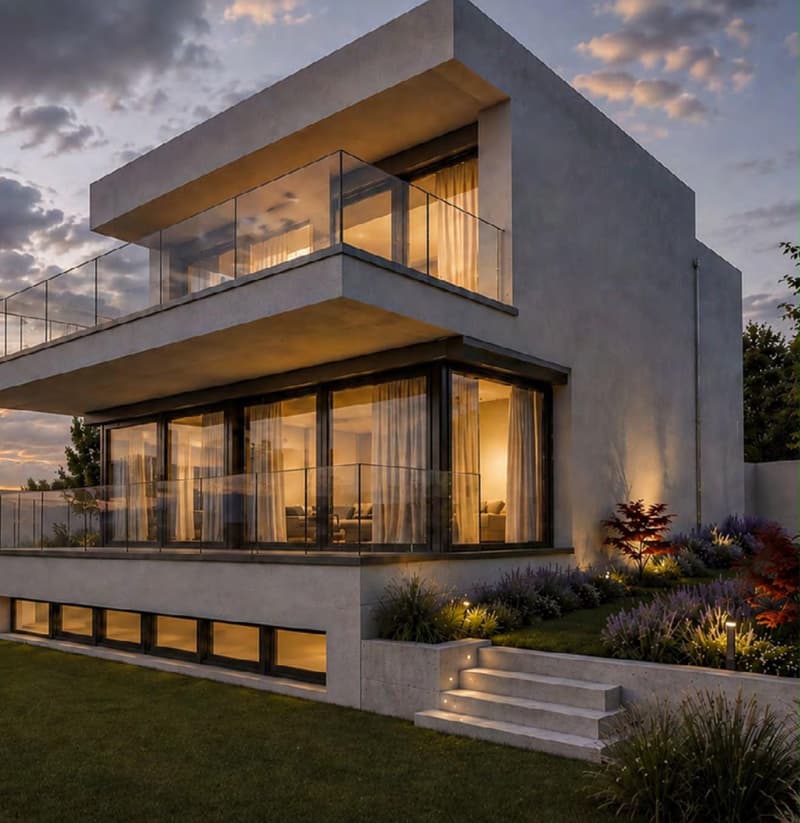 Villa Contemporanea in Fase di Costruzione con Vista Lago (2)