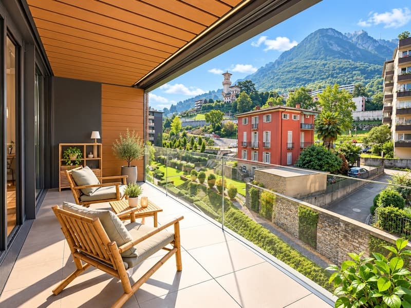 Moderno appartamento con 2 terrazze - 100 m dal Lago di Lugano (1)
