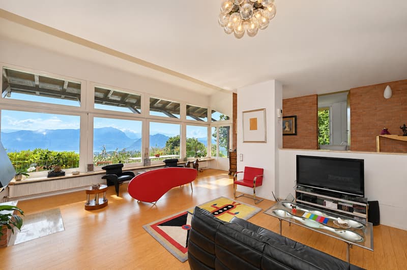 Villa d'Autore: vista golfo Lugano e Agno. Sito altamente energetico (11)