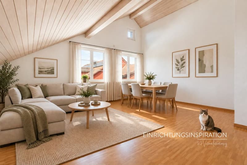 Charmante 3.5-Zimmer-Dachwohnung mit grosszügigem Gartenbereich (1)