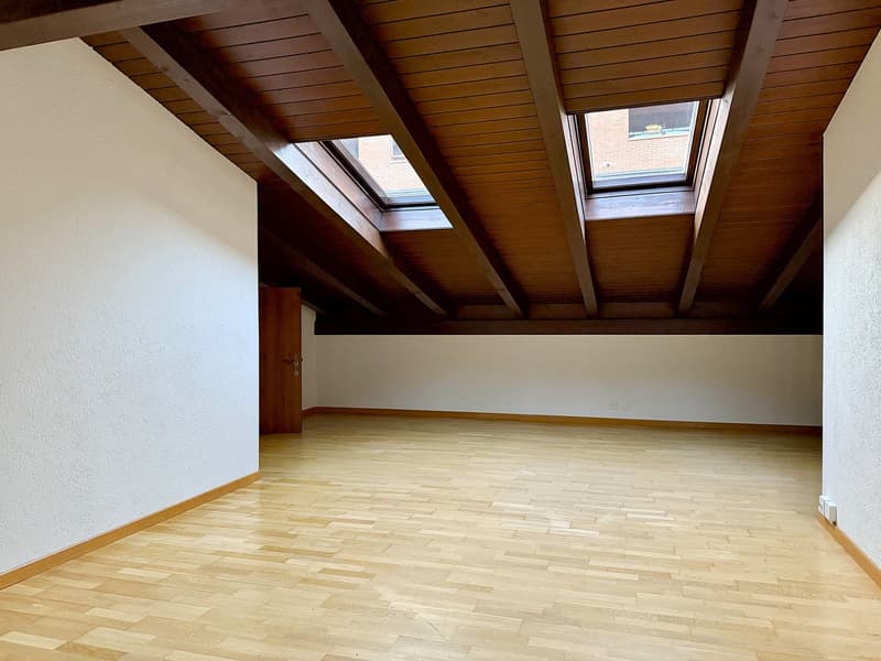 wood floor, skylight windows, bare room