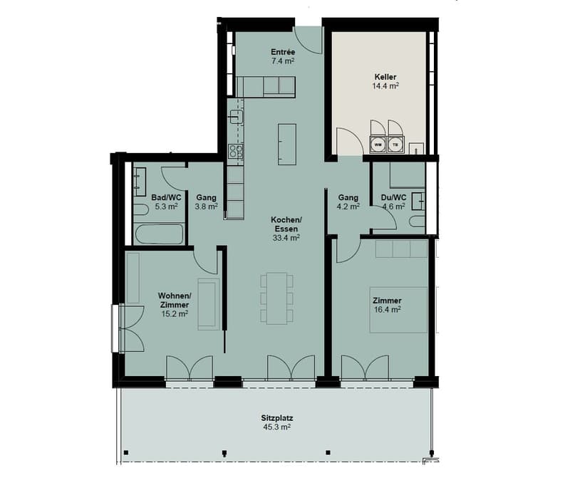 Vivre avec un sentiment de jardin - appartements de jardin de 3,5 pièces dans le nouveau bâtiment Rehpark (5)