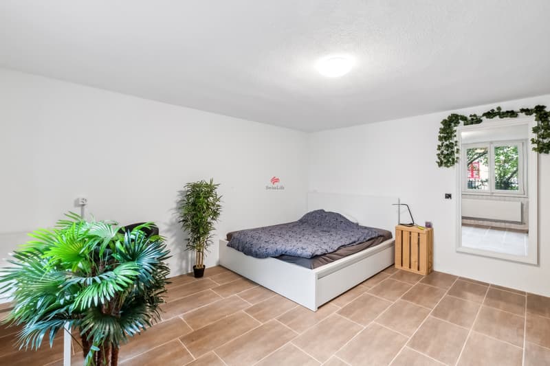 Schlafzimmer im Untergeschoss / Chambre à coucher au sous-sol