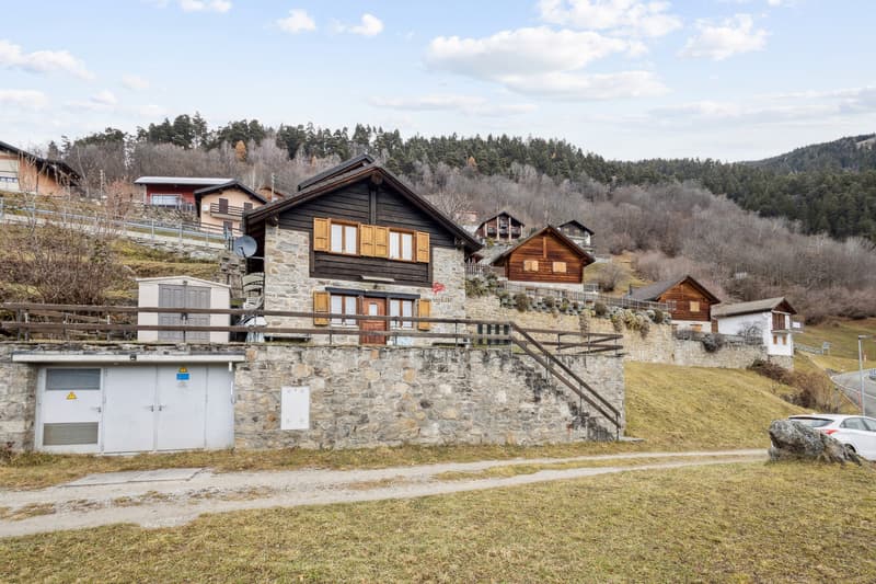 Alpenchalet mit Panoramablick auf die Berge (2)