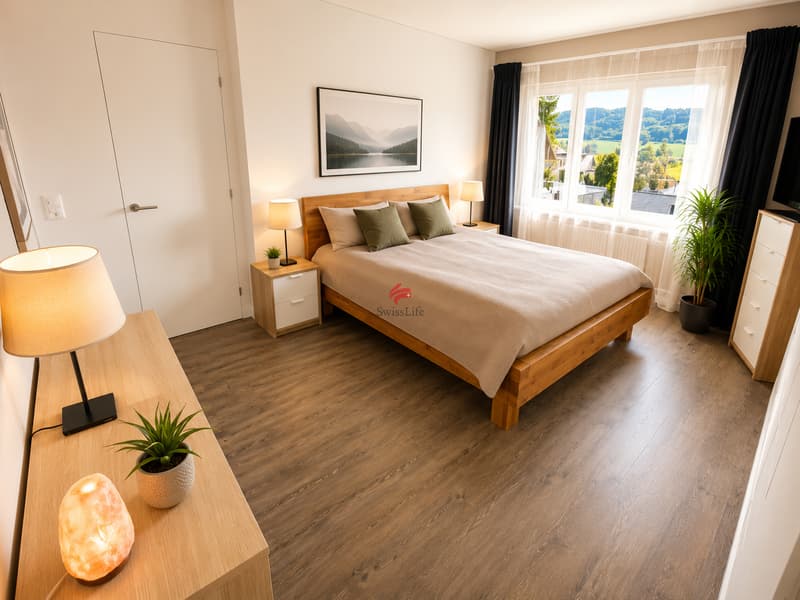 Schlafzimmer mit begehbarem Schrank