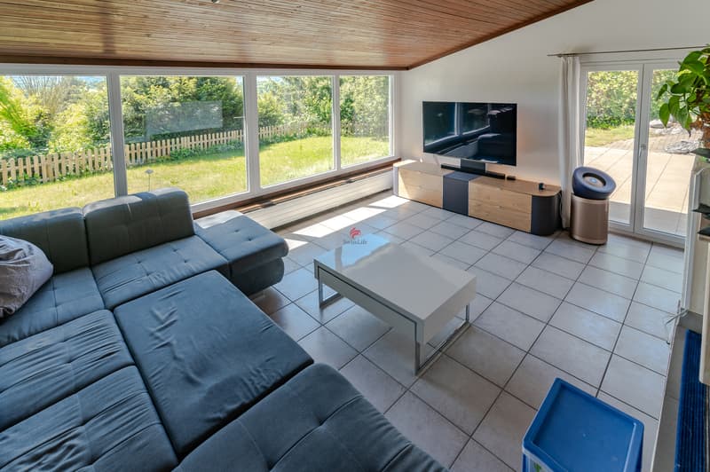 Wohnzimmer mit Cheminée
